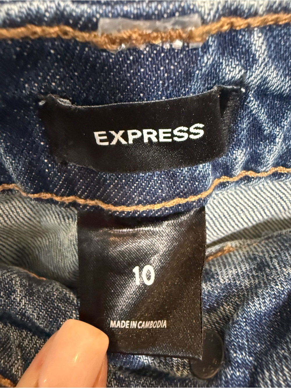 Express Womens Straight Leg Jeans Blue Braided Side Trim Denim Size 10 - Picture 3 of 4